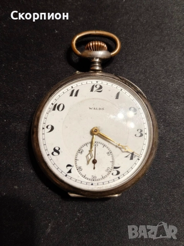 Швейцарски СРЕБЪРЕН джобен часовник - WALDO - 1901г.  - 10 РУБИНА - ПРОМОЦИЯ, снимка 11 - Джобни - 46785195