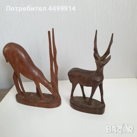 Стари дървени фигури на елени, снимка 10 - Колекции - 51238098