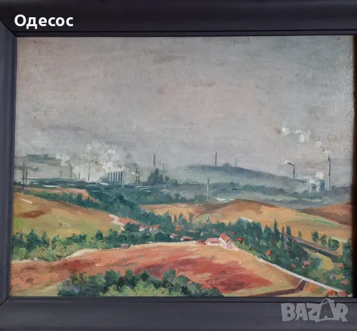 Стара картина пейзаж на худ Георги.А.Ботушаров 1869-1954 г, снимка 2 - Антикварни и старинни предмети - 50439745