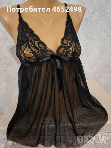Нощничка с дантела, снимка 2 - Бельо - 52471364