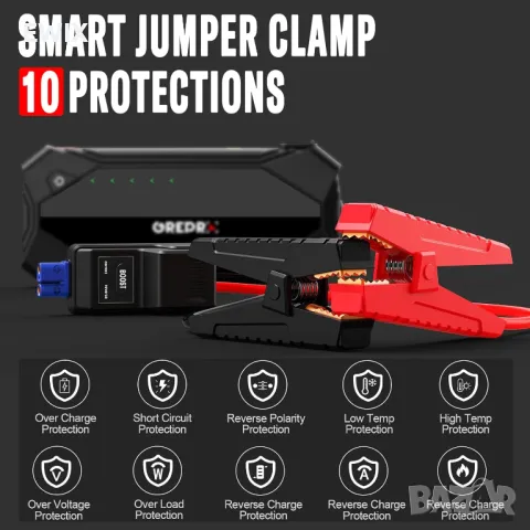 GREPRO 3000A бустер за подаване на ток Jump Starter/Power Bank /LED, снимка 7 - Аксесоари и консумативи - 49468991