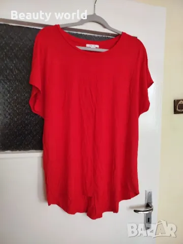 Червена тениска хл размер , снимка 2 - Тениски - 49698001