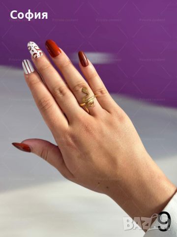 Хубав дамски златист пръстен тип змия от медицинска стомана, снимка 9 - Пръстени - 45454716