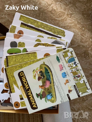 Комплект фигурки HalfToys, 5 магнитни животни: хипопотам, слон, лъв, крокодил, антилопа+диорама, снимка 6 - Образователни игри - 53875230