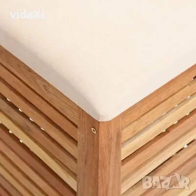 vidaXL Табуретка за баня, 40,5x40,5x56 см, орехово дърво масив（SKU:350352）, снимка 4 - Бюфети - 48434403