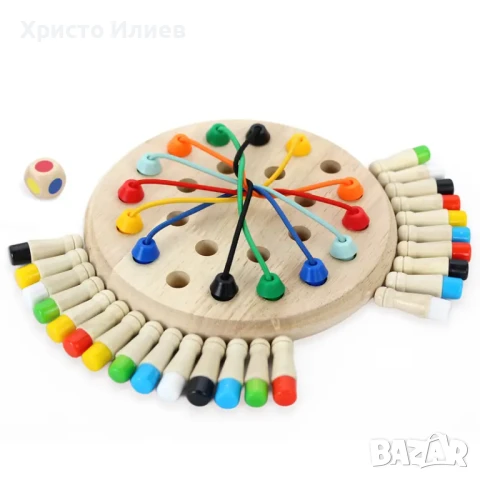 Забавна настолна игра с въженца Игра за разплитане на възли с въже Мемори 2 в 1