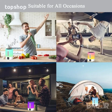 НОВА Bluetooth колонка XSY330 + Многоцветна нощна лампа + Машина за бял шум ( 14 вида ) + Будилник , снимка 3 - Bluetooth тонколони - 50559922