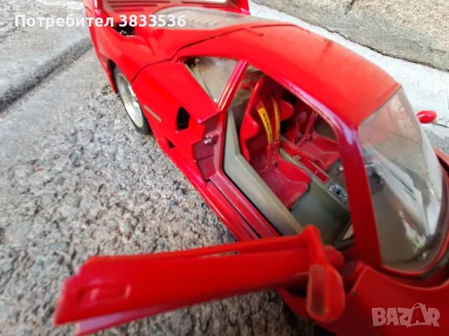 Burago 1:18 Ferrari F40 - 1987г. Метален ретро модел., снимка 9 - Колекции - 47568252