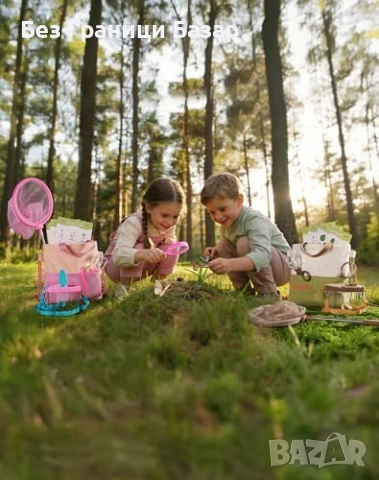 Нов Детски комплект за лов на насекоми 2 деца с кеп лупа чанта Играчки, снимка 5 - Образователни игри - 54042624