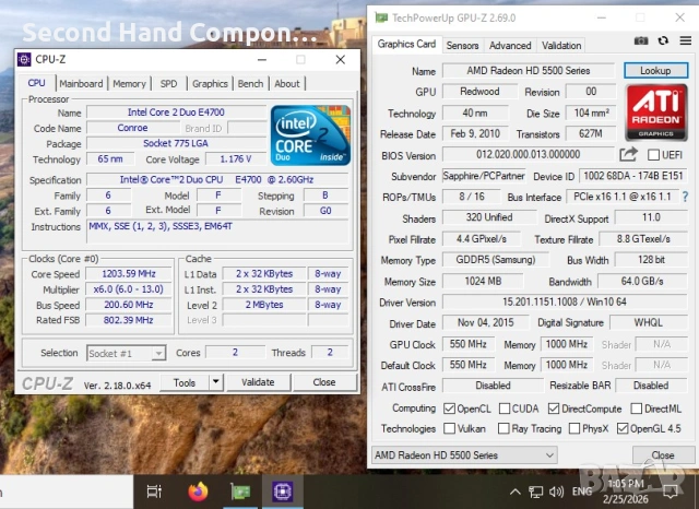офис компютър, Core 2 duo E4700, RAM 4GB DDR2 Radeon 5550 DDR5, SSD120gb, Delux 350W PFC, снимка 3 - Работни компютри - 53618343