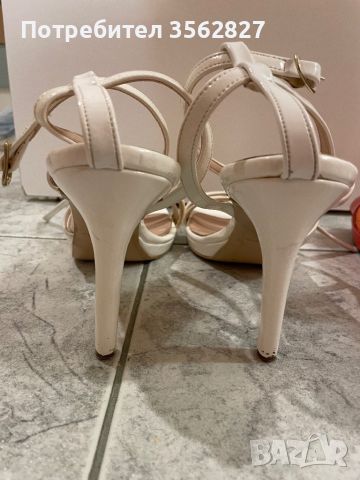 Елегантни бели сандали на висок ток 41 номер, снимка 8 - Дамски обувки на ток - 46175840