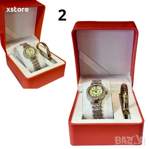 Луксозен дамски комплект елегантен часовник и нежна гривна, снимка 3 - Бижутерийни комплекти - 52793484