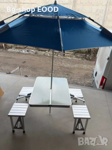 ПРОМО!! Сгъваема маса и столове, за 4 души, За пикник и къмпинг, Алуминиева , снимка 7 - Маси - 53879267