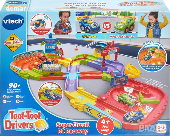 VTech Toot-Toot Drivers Комплект писта с 2 коли, дистанционно, снимка 5 - Коли, камиони, мотори, писти - 48208153