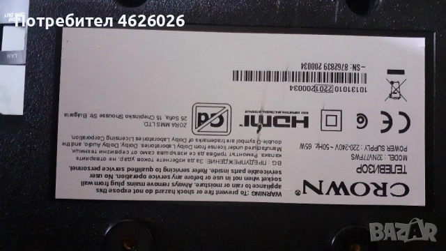 . CROWN 32NV77FWS 17MB181TC/HV320FHB-N02/17IPS62, снимка 2 - Части и Платки - 53247079