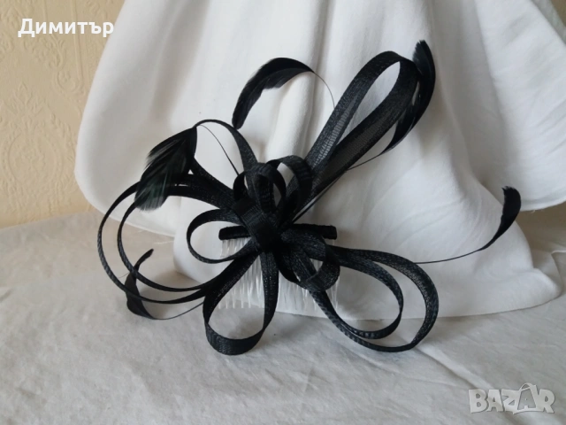 Воалетка панделка с пера, снимка 2 - Аксесоари за коса - 54248431