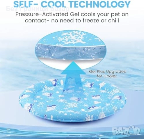 Нова Кръгла охлаждаща подложка за домашни любимци котка нетоксичен гел, снимка 2 - За котки - 51641006
