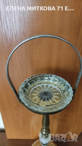 Старинна много масивна преносима месингова поставка за пепелник, снимка 7 - Антикварни и старинни предмети - 52190131