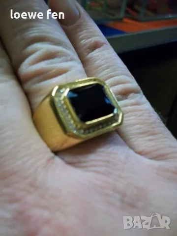 Мъжки пръстен благородна стомана позлатен златен цвят !, снимка 9 - Пръстени - 50275315