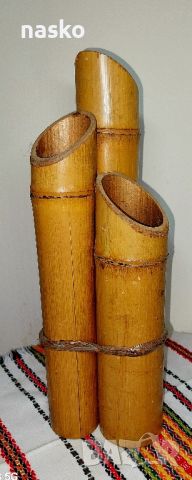 Свещник от бамбук, снимка 1 - Други ценни предмети - 46433542