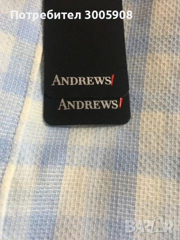 Риза Andrews Карирана 100 % памук бяло и небесно синьо,Smart Regular L, снимка 5 - Ризи - 53524919