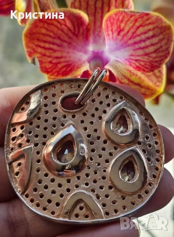 Масивен сребърен медальон, снимка 4 - Колиета, медальони, синджири - 53905985