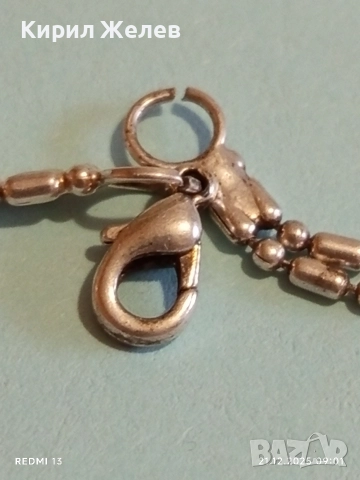 Елегантна сребърна гривна с двойна верижка и виолетови камъни стил и класа 40070, снимка 8 - Гривни - 52863096