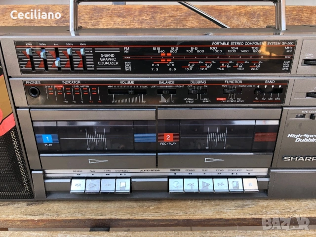 Радиокасетофон SHARP GF 560Z(D)-Japan, снимка 5 - Радиокасетофони, транзистори - 53873604