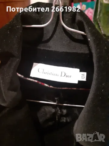 Черно плюшено сако - черно кадифе - Dior, снимка 2 - Детски якета и елеци - 50380824