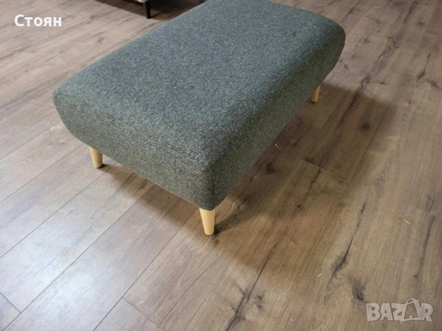 Сива табуретка от плат, снимка 4 - Дивани и мека мебел - 52010878