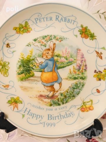 порцеланова чиния за стена Petter rabbit 3, снимка 3 - Декорация за дома - 46157780