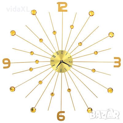 vidaXL Стенен часовник, метал, 70 см, златист(SKU:283862, снимка 1 - Стенни часовници - 46336879
