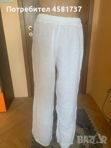 Летен сет- ленена риза райе синьо и бяло и бял летен панталон, снимка 12 - Ризи - 54173821