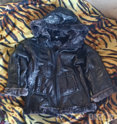 2 броя ,подходящо за близнаци Детско кожено яке-кожух, снимка 4 - Детски якета и елеци - 52934087