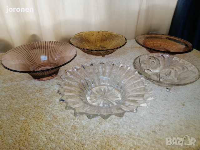 Стъклени фруктиери,чинии,купички соц.производство, снимка 8 - Прибори за хранене, готвене и сервиране - 53396004