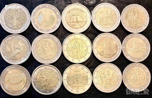 Три лота редки колекционерски евро монети.