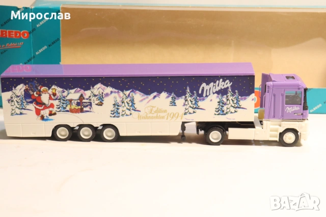 ALBEDO 1:87 H0 MILKA RENAULT MAGNUM КАМИОН РЕМАРКЕ МОДЕЛ, снимка 5 - Колекции - 53803127