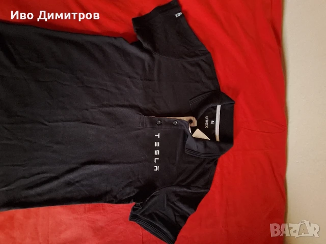 Тениска с яка "TESLA", снимка 3 - Тениски - 50831795