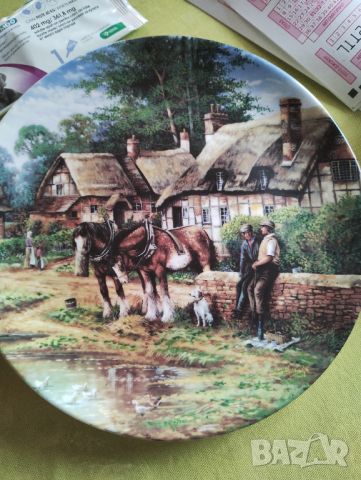 Колекционерски с печат чинии с коне, снимка 3 - Статуетки - 45538619