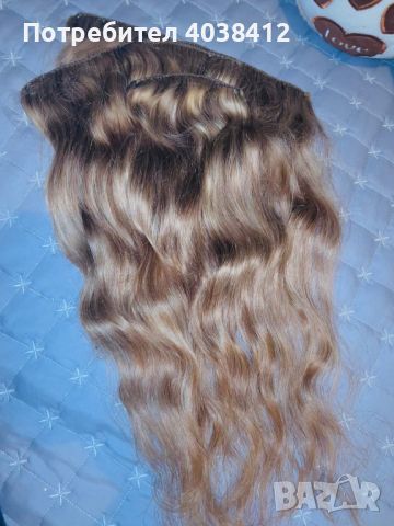 Естествени екстеншъни в цвят медено/златно русо, снимка 1 - Аксесоари за коса - 45863760