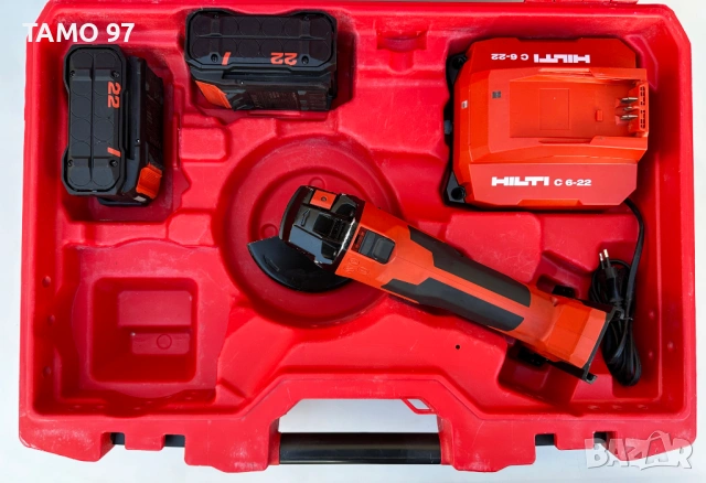 Hilti AG 6D-22 Nuron - Безчетков ъглошлайф с SensTech 2x22V 5.10Ah като нов!, снимка 2 - Ъглошлайфи - 53037283
