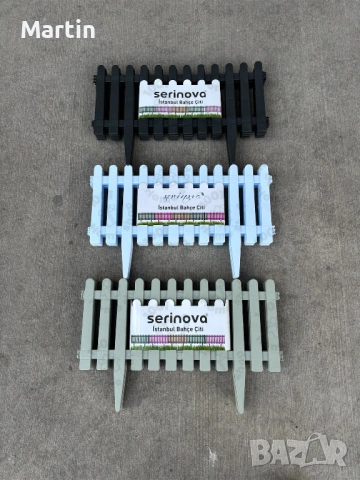 Декоративна градинска ограда за цветя, трева сиво, мръсно бяло и зелено, снимка 6 - Декорация за дома - 53809938