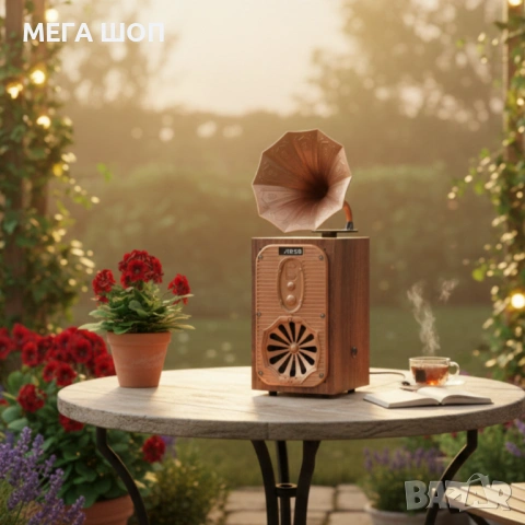 Bluetooth радио колонка AS39, 1x8W, 1200mAh, Кафяв – ретро звук, снимка 3 - Други - 53928687
