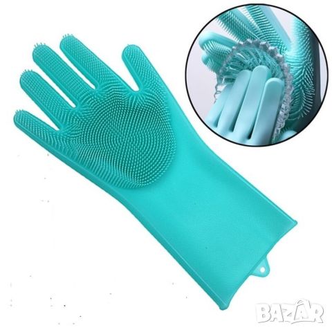Магически силиконови ръкавици за миене на съдове Magic Brush, снимка 6 - Аксесоари за кухня - 46329723