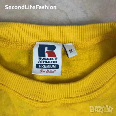 Мъжки суитшърт Russell Athletic Premium Pro жълт размер M, снимка 2 - Суичъри - 53379425