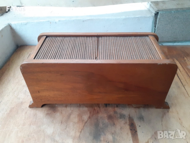 Страхотна антикварна дървена кутия с вратичка тип хармоника, снимка 6 - Антикварни и старинни предмети - 54031703