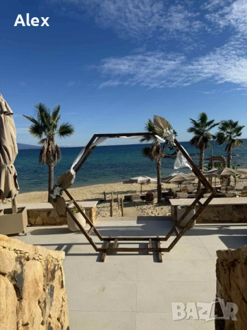 Дървени бохо сватбени арки под наем, снимка 5 - Други - 40272531