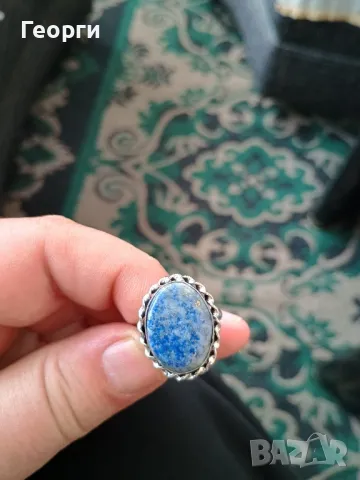 Пръстен с лапис лазули, снимка 3 - Пръстени - 50098771