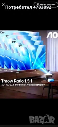 Проектор АОС 1080Р+H96Max-мини тв Stick с Android14, снимка 5 - Плейъри, домашно кино, прожектори - 54134987