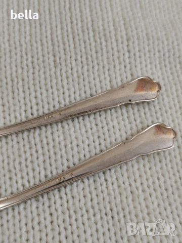 Комплект сребърни стари лъжички за кафе 9 броя на фирмата GAB, снимка 6 - Антикварни и старинни предмети - 52949071